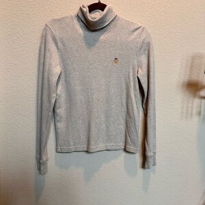 Gray Turtleneck Long Sleeve Top